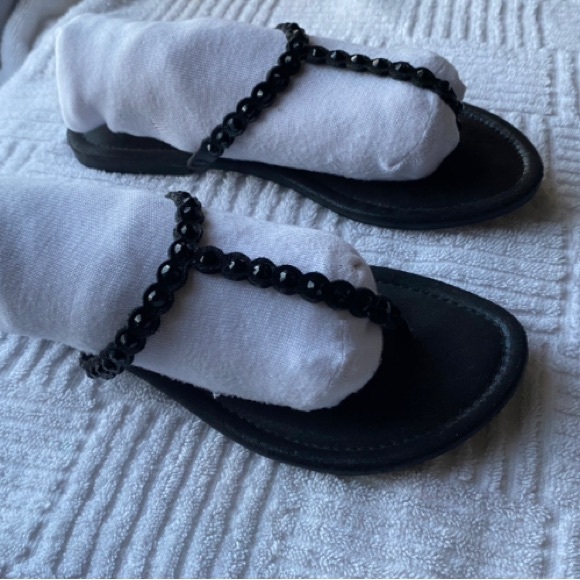 Jessica Simpson Karlee Thong Flat Sandals Black Size 7M - Picture 7 of 9